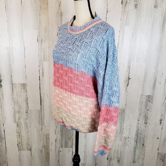 Bibi Colorblock Chunky Sweater Sz XL - Picture 4 of 8